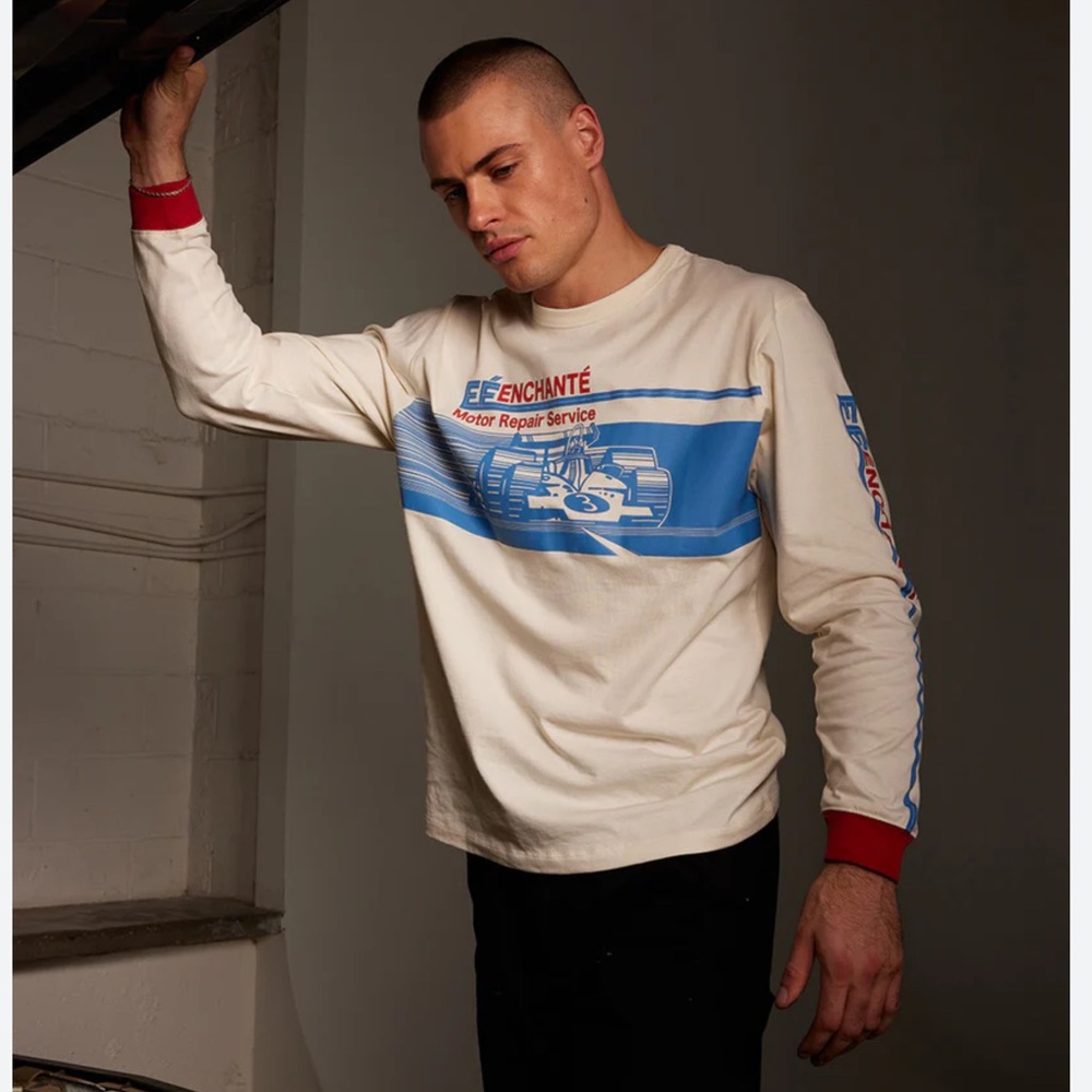 ENCHANTE Long Sleeve Moto T-Shirt in Sz L - Picture 3 of 7